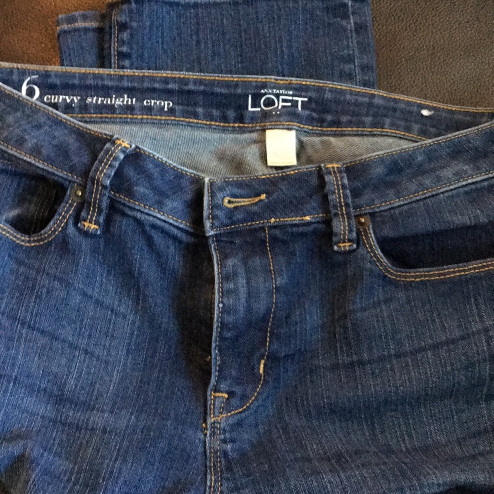 Ann Taylor Loft Women’s Curvy Straight Crop Jean